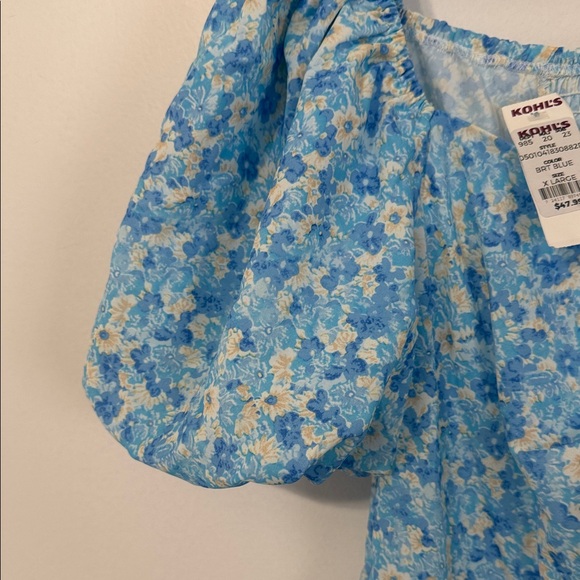 Allegra K Blue Floral Midi Dress - Picture 4 of 10